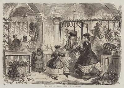 De fontein en de bloemen door John Leech